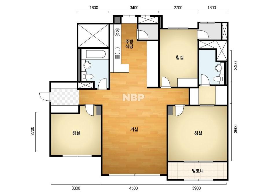 고덕 래미안 힐스테이트 35평 (반올림 34평) 115B㎡