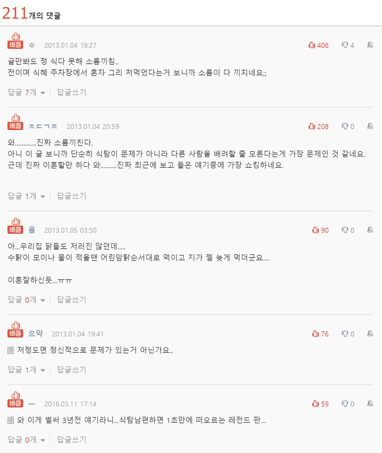  식탐부리는 남편과 이혼한 썰..