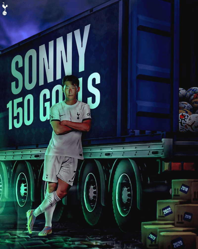 아스날전 멀티골로 토트넘에서만 150골을 기록한 손흥민(출처: 토트넘 홋스퍼 인스타그램)