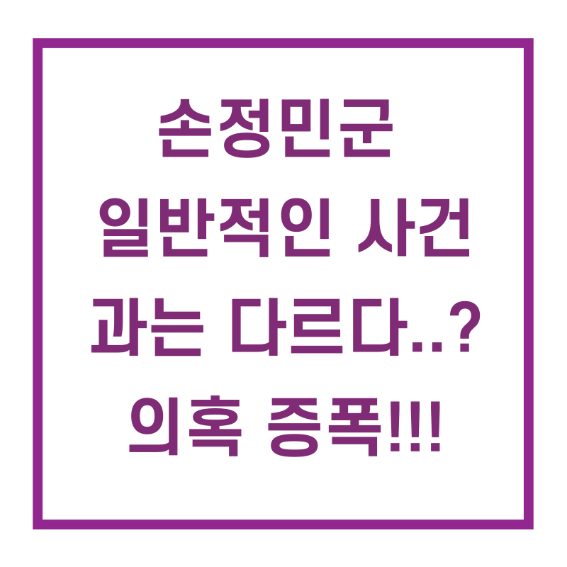  손정민 사건은 일반 사건과 다르다..? 미심쩍은 친구와 카톡 내용은..