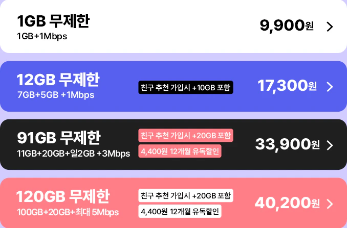 유모바일 무제한요금제