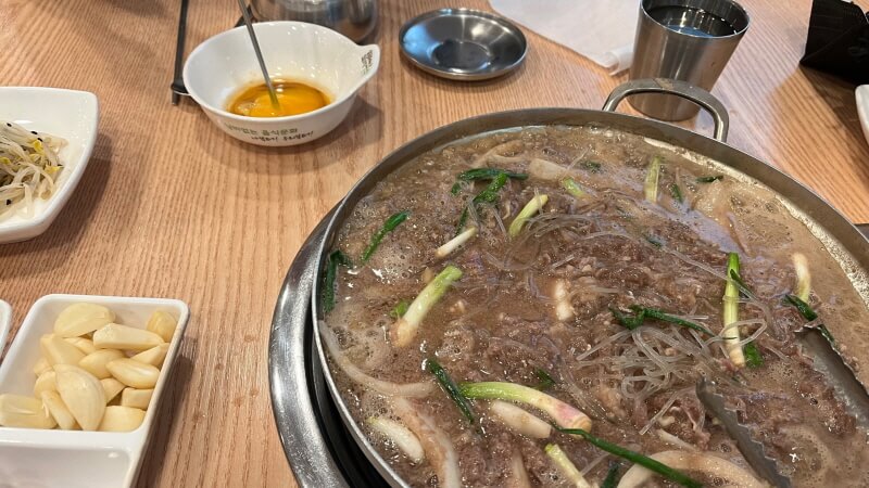 수복식당 소불고기 전골 메뉴