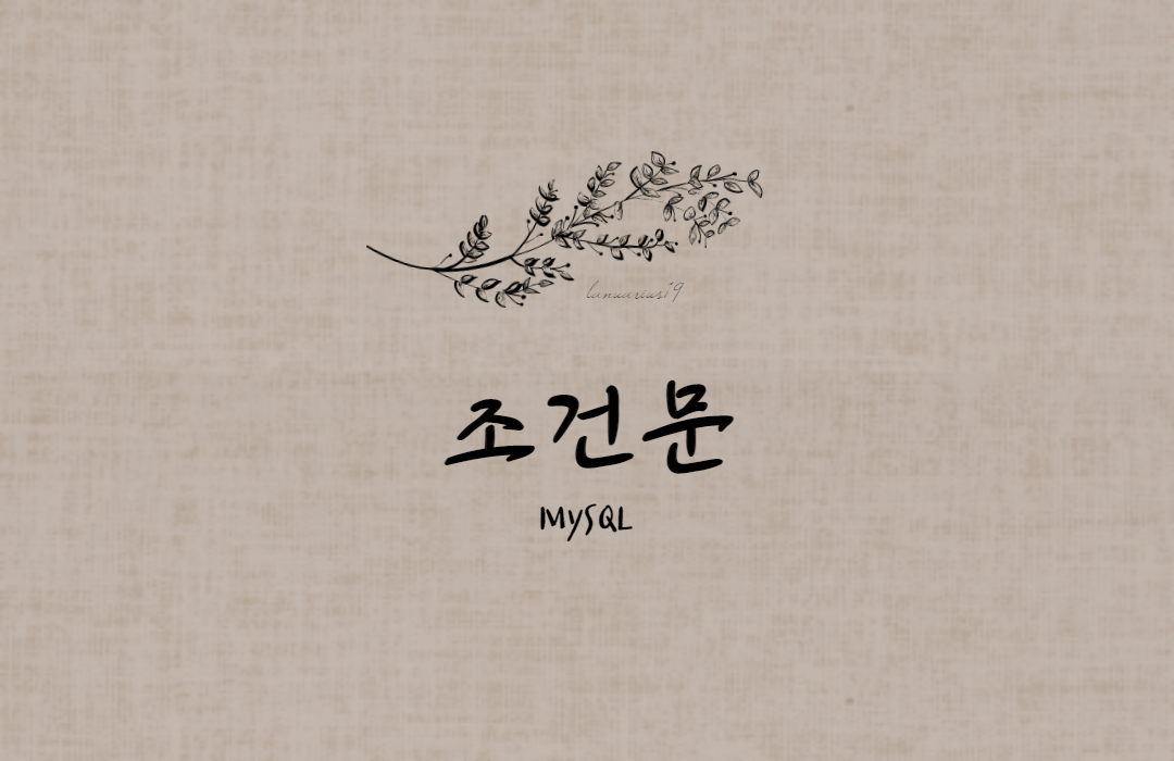 MySQL 조건문 사용법(IF&#44; CASE)