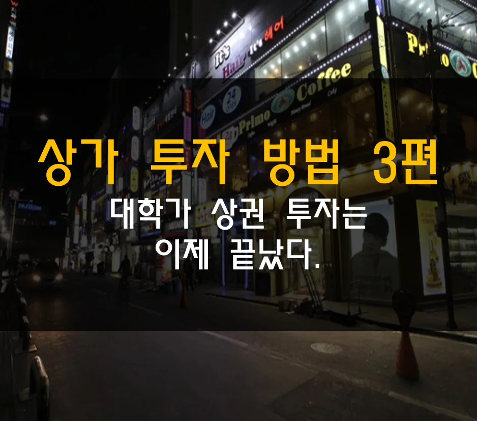  상가 투자 성공 원칙 : 대학가 상권은 피할 것