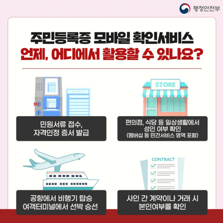 모바일주민등록증활용처