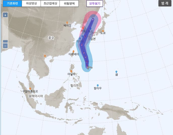  태풍 정보 마이삭 경로