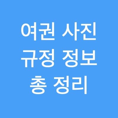 여권사진 규정에 맞게 여권 사진 만들어 볼까