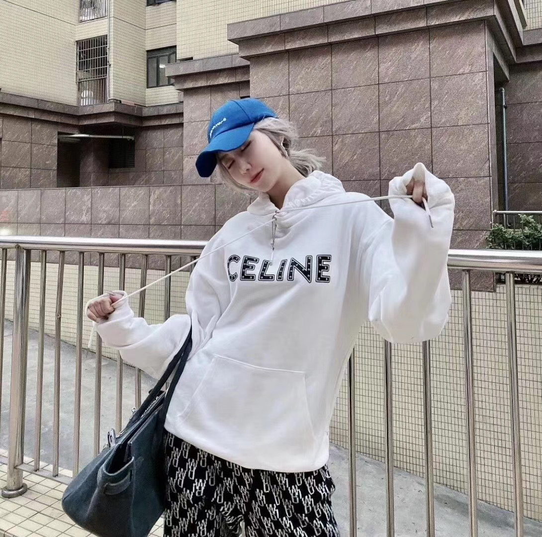  [CELINE] 셀린느 루즈 코튼 스터드 스웨트 셔츠 후드 티셔츠 2Y323052H.01OB
