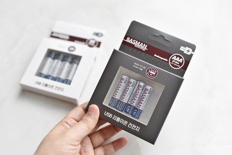 : 바스만 AA건전지, AAA건전지 USB충전식건전지 3