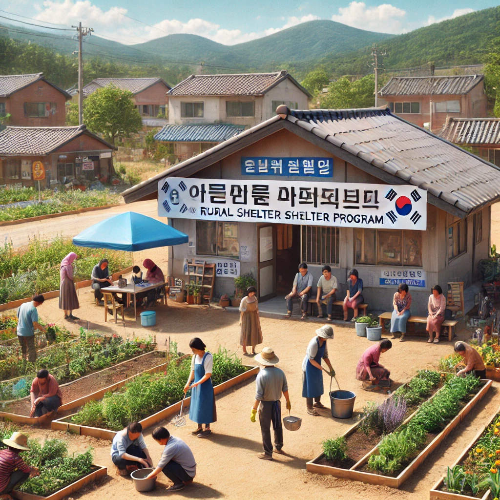 주민들이 참여하는 쉼터 인근 공동 텃밭 체험 활동