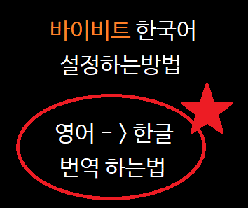  바이비트 번역하는 법 및 한국어 설정 하는 방법 2단계