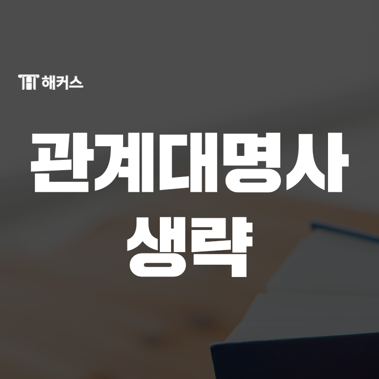  관계대명사 생략에대해 알아보도록 하자!