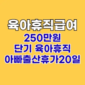 육아휴직급여 250만원, 단기 육아휴직, 배우자 출산휴가 확대