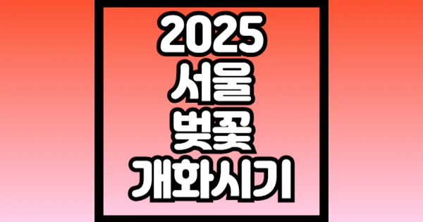 2025-서울-벚꽃-개화시기
