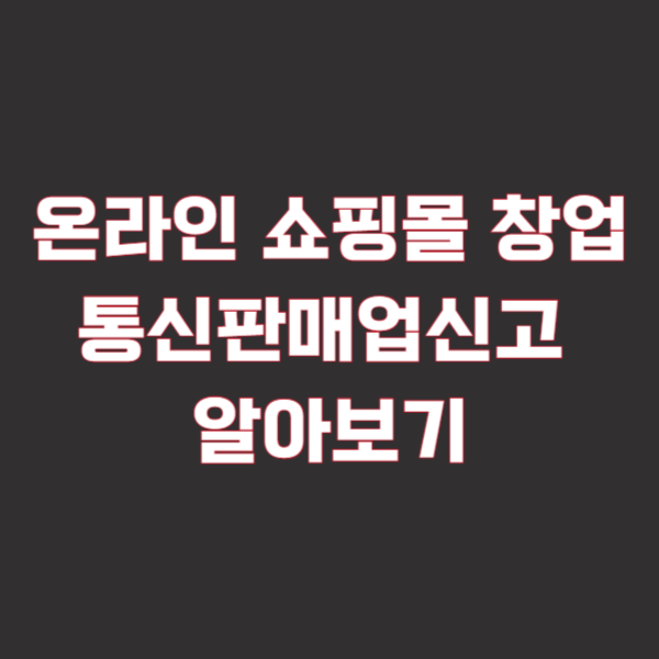 온라인 쇼핑몰 창업/통신판매업신고 알아보기 추천