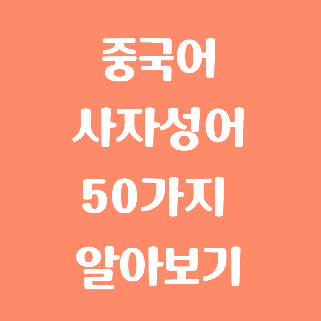 중국어 사자성어 50가지 알아보기