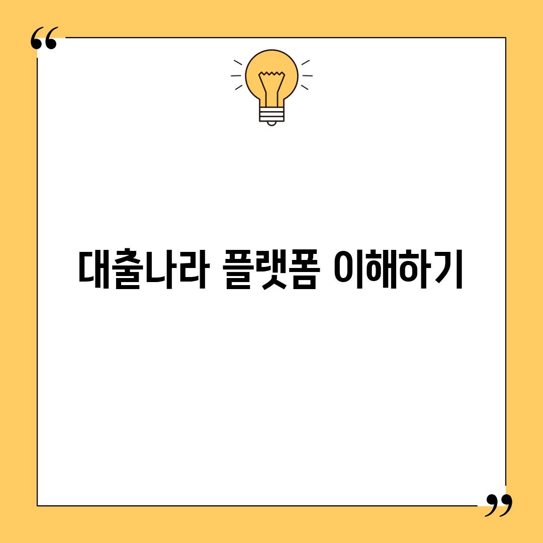 대출나라 플랫폼 이해하기