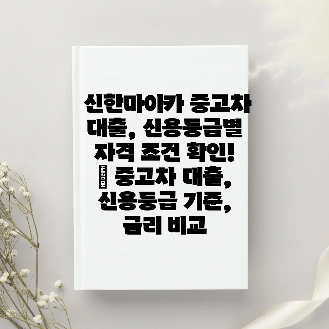  신한마이카 중고차 대출, 신용등급별 자격 조건 확인!