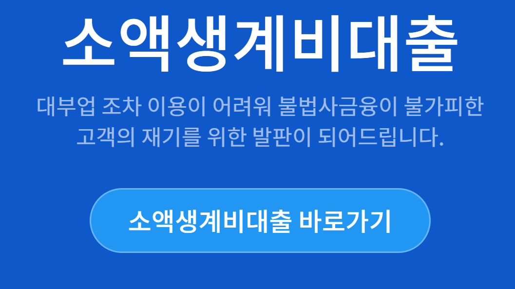 2024 소액생계비대출 신청방법 금리인하 후기 부결 당일대출 무직자대출