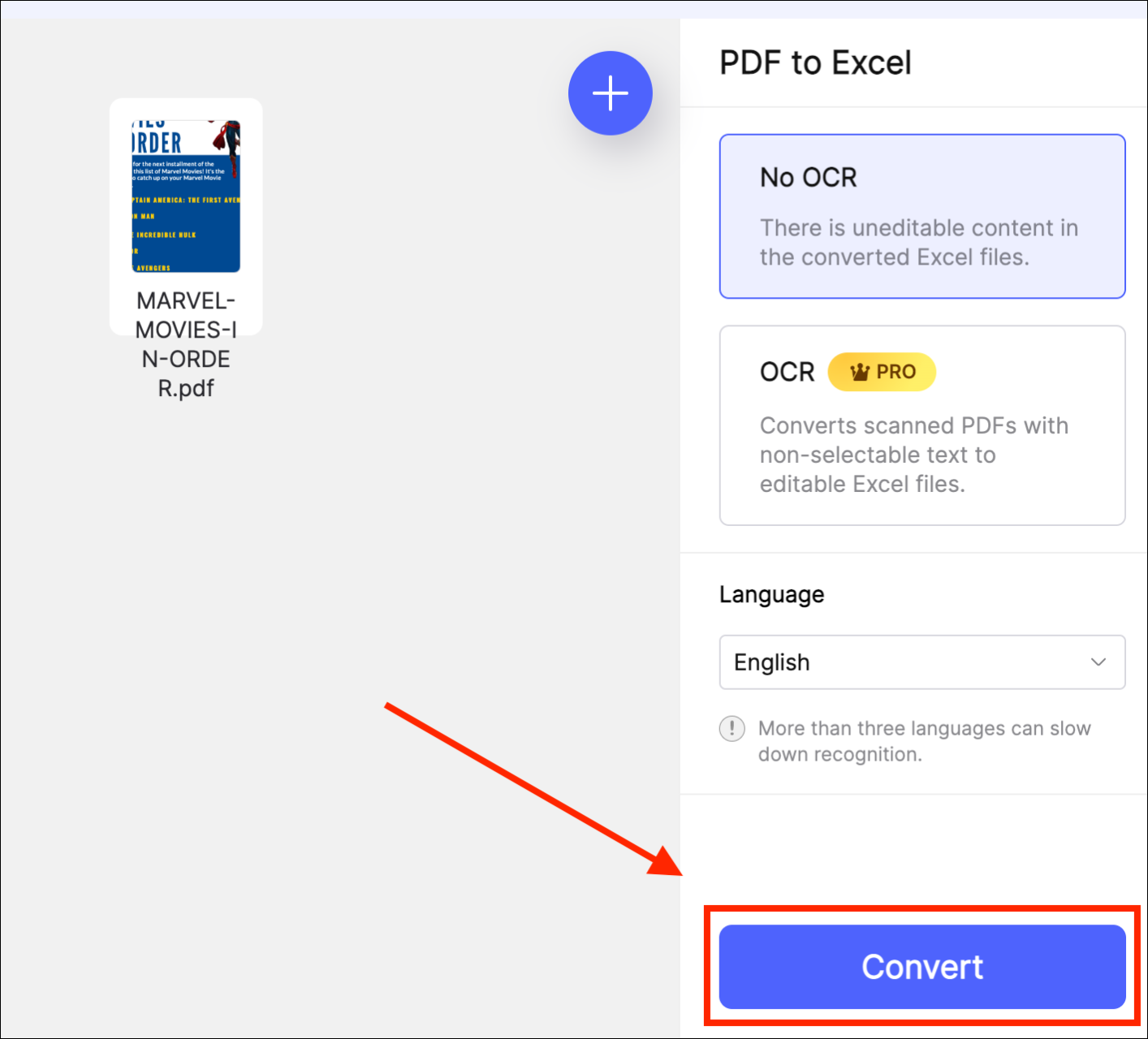 PDF 파일 Excel로 변환