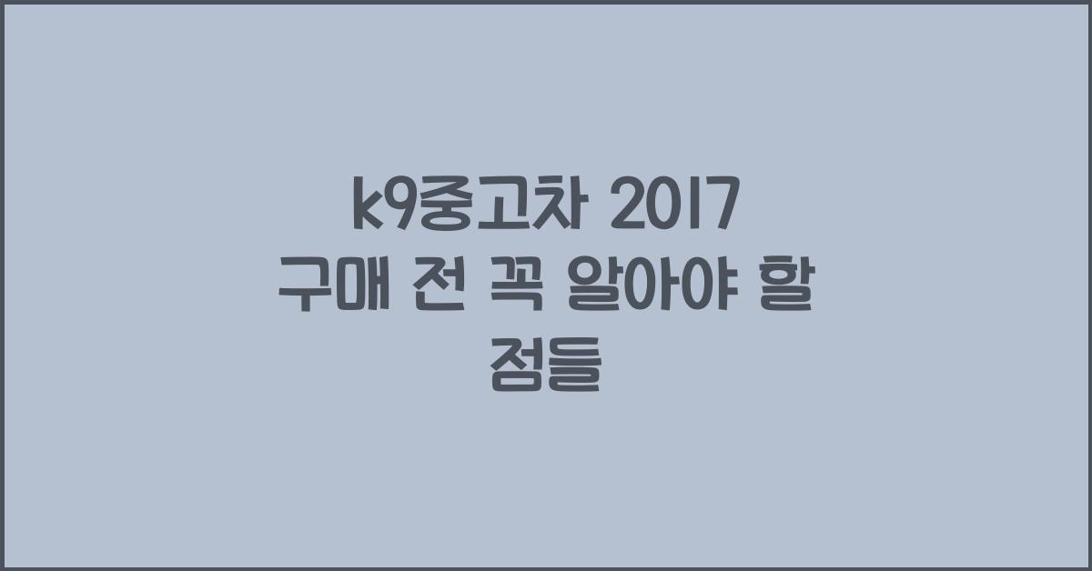 k9중고차 2017
