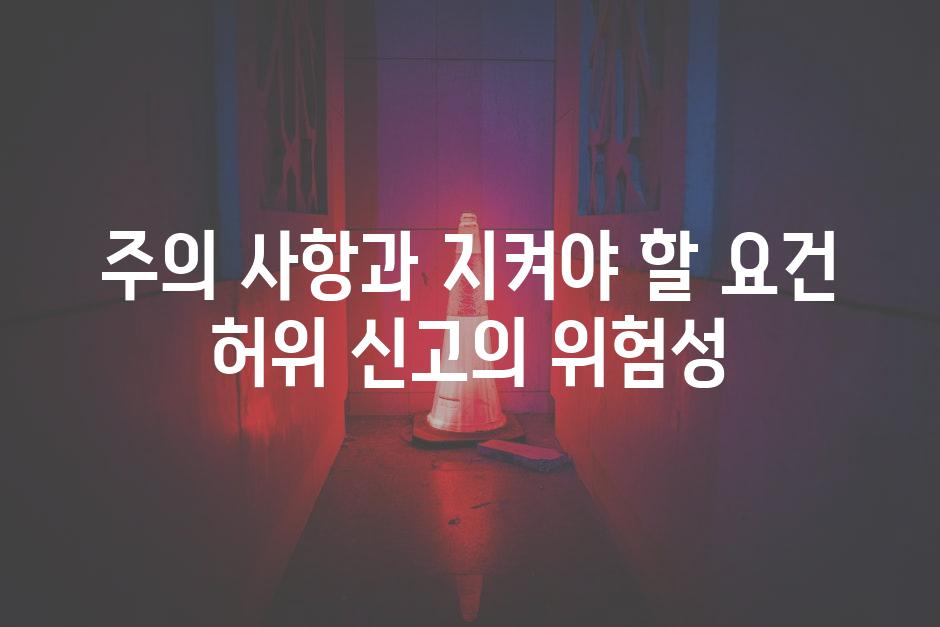 주의 사항과 지켜야 할 요건 허위 신고의 위험성