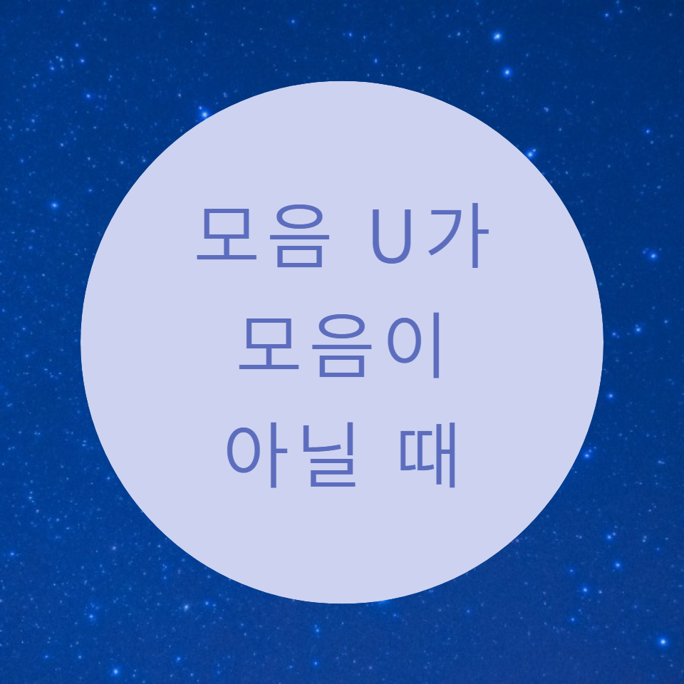 [블로그] U가 모음 U가 아닐 때를 알아보자