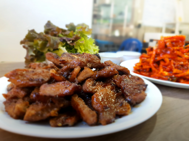 파주단골집 돼지갈비 파주노포맛집 오징어초무침맛집