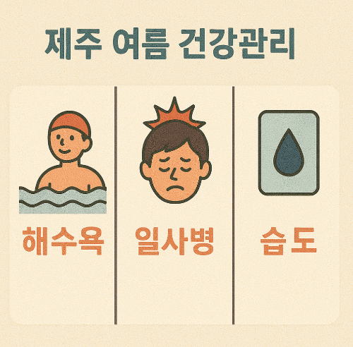 제주 여름 건강관리 (해수욕, 일사병, 습도)