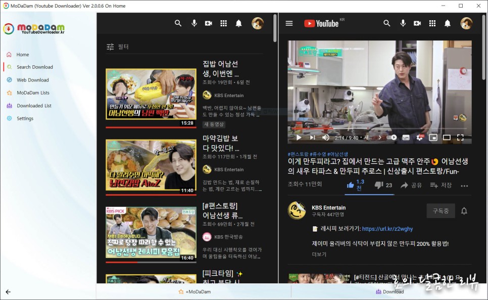 모다담 유튜브 프리미엄 없어도 광고 제거에 1