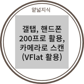  갤탭, 핸드폰 200프로 활용, 카메라로 스캔하기 VFlat 활용