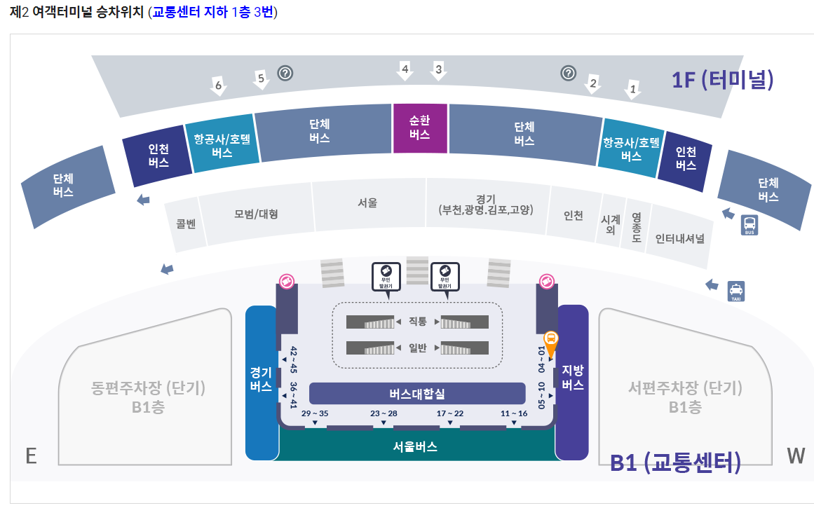 인천공항 대구버스 탑승장