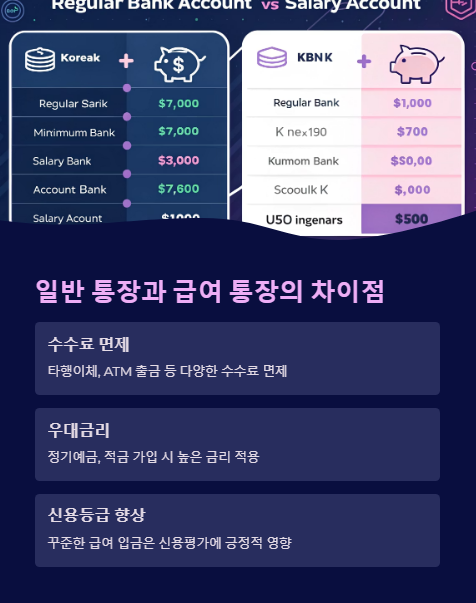 일반 통장과 급여통장의 차이점