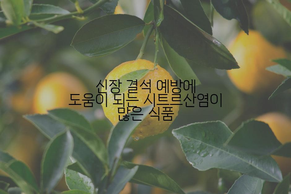 신장 결석 예방에 도움이 되는 시트르산염이 많은 식품