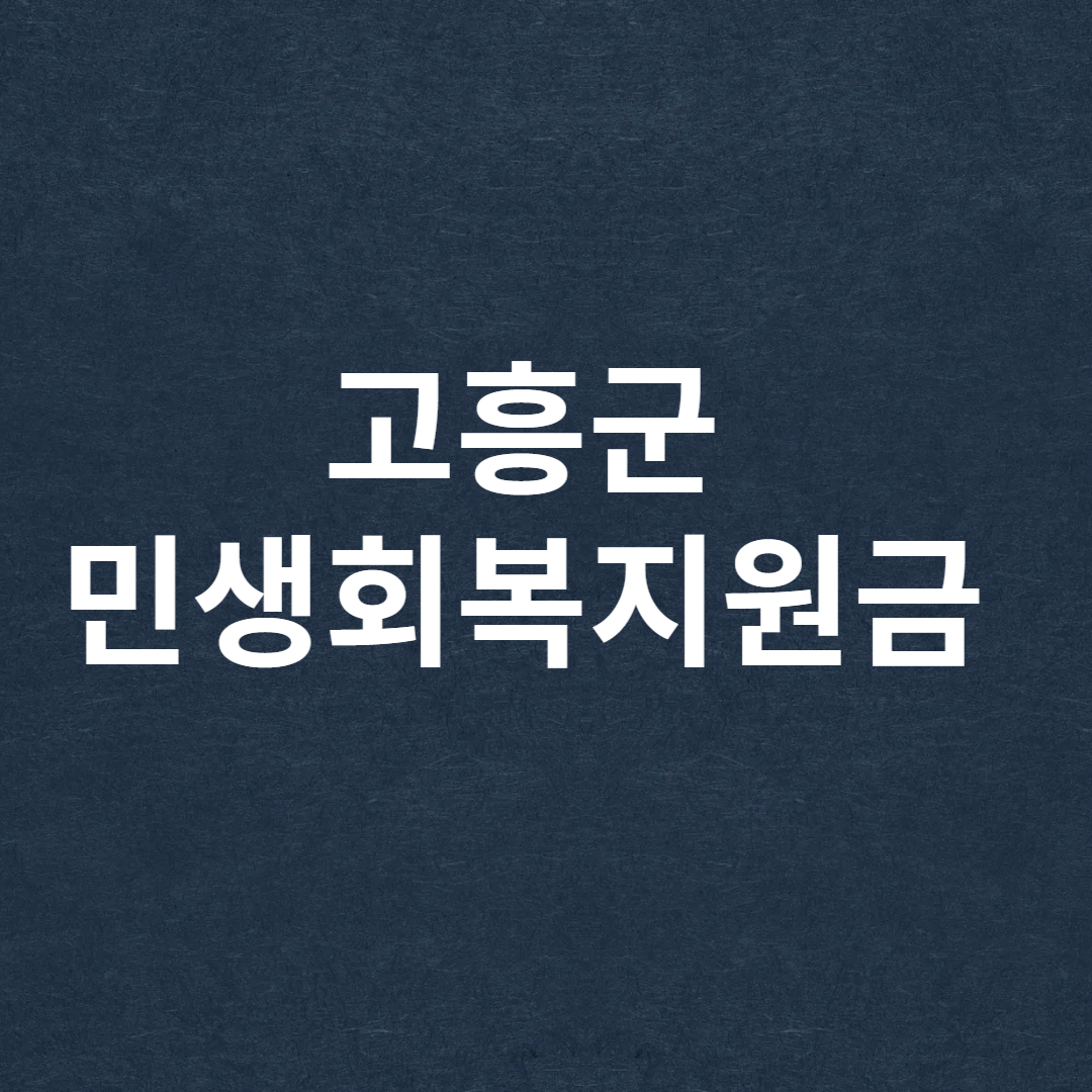 고흥군 민생회복지원금