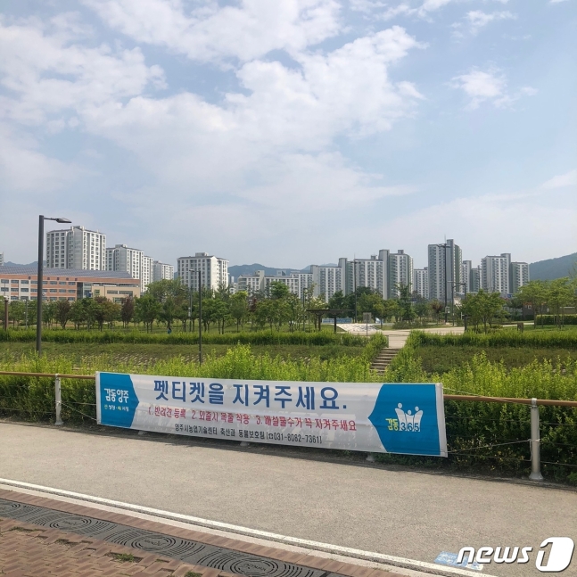 양주 입마개 개들 앞 불려가 고개숙인