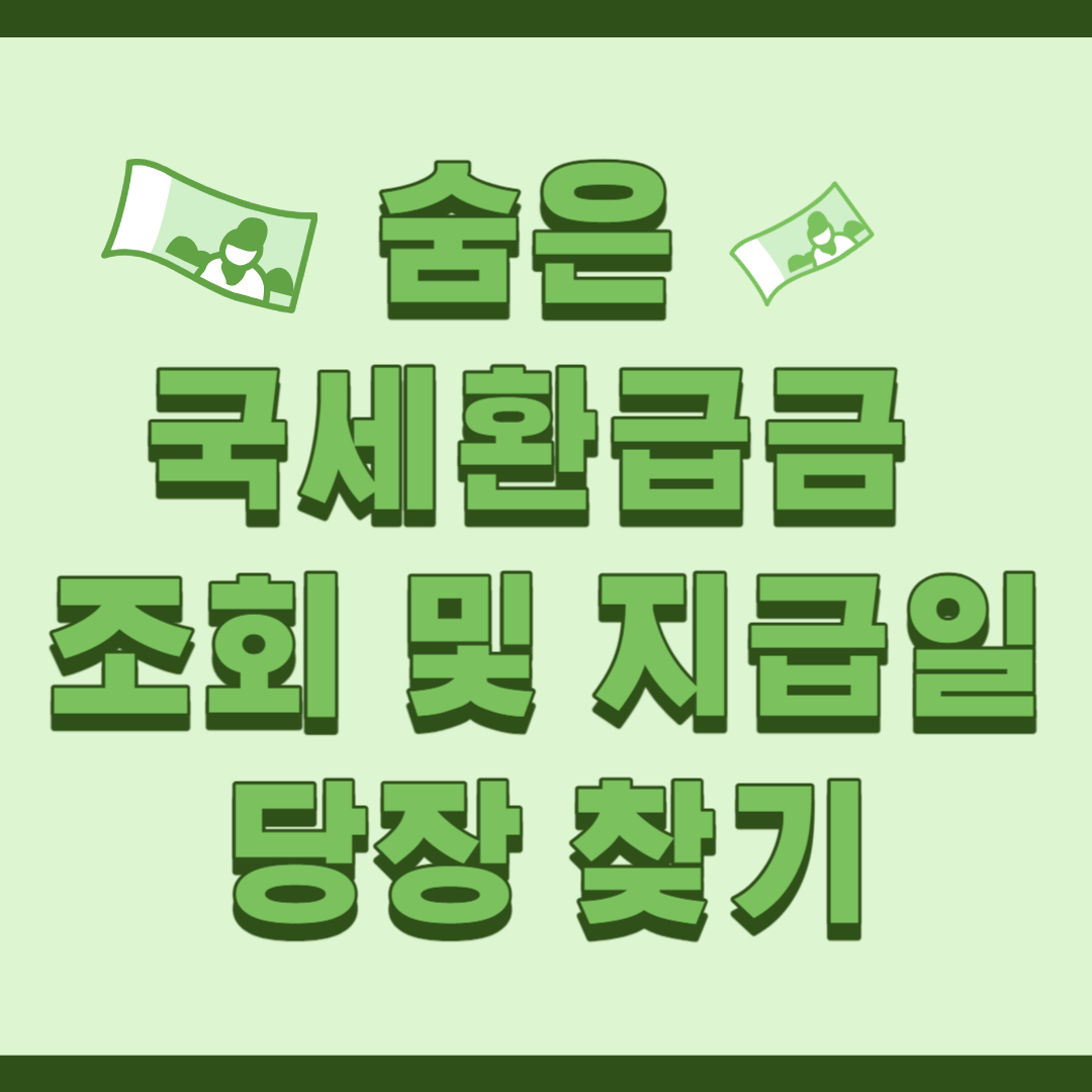  국세환급금 조회 및 지급일 당장 찾기
