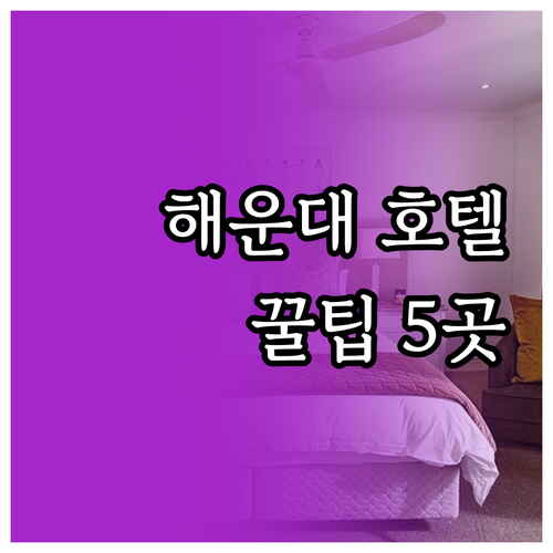 해운대 호텔 예약 전 꼭 확인해야 할