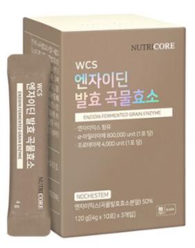 뉴트리코어 WCS 노케스템 엔자이딘 발효 곡물효소 30p&#44; 120g&#44; 1개