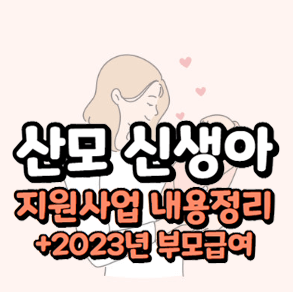  산모 신생아 건강관리 지원사업 자격, 비용 총정리 (+2023년 부모급여)
