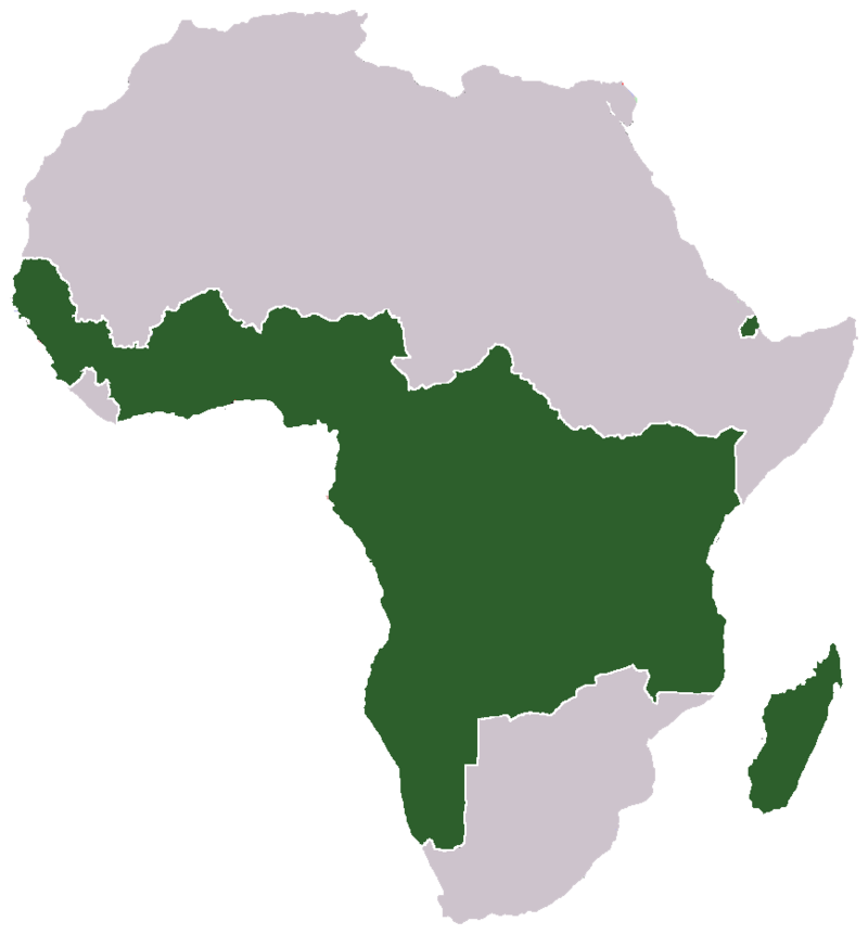 1918년 수정된 미틀아프리카 지도