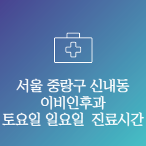 서울 중랑구 신내동 이비인후과 주말 토요일 일요일 문여는 병원 진료시간