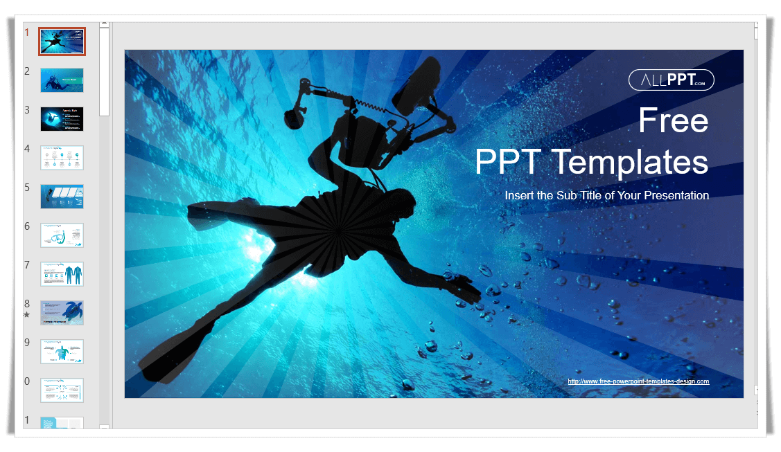 무료 파워포인트 PPT 템플릿 - 올피피티 - 다운로드된 ppt파일을 파워포인트 프로그램으로 구동시킨 화면.