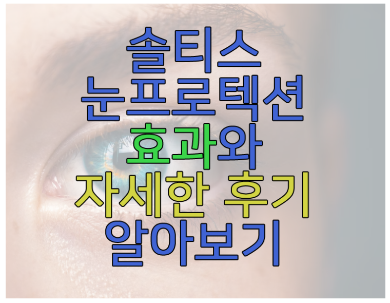 솔티스 눈 프로텍션에 관한 글 보러 가기 링크 사진