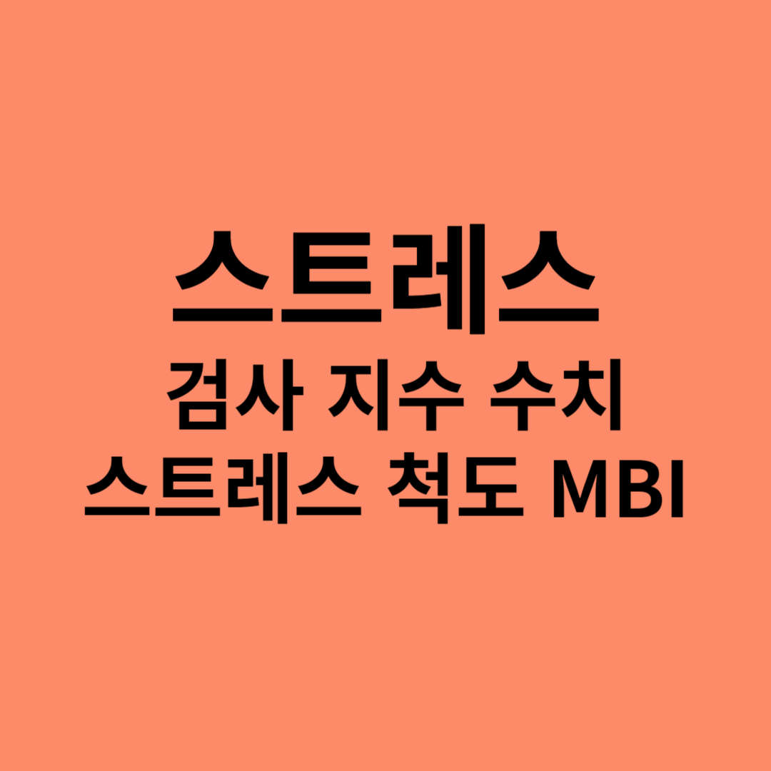 스트레스 검사, 스트레스 지수, 수치, 스트레스 척도, MBI