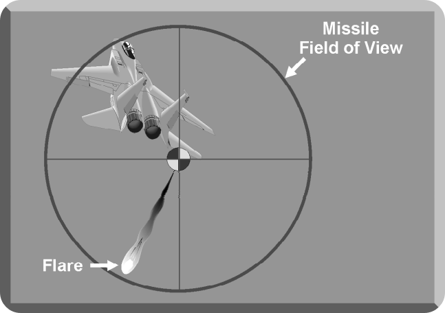 미사일의 FOV 내에서 Flare의 rise time 영향