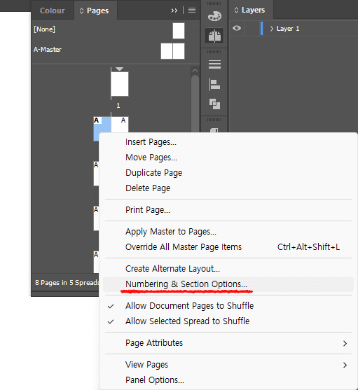 indesign-select-page-numbering-and-section-options