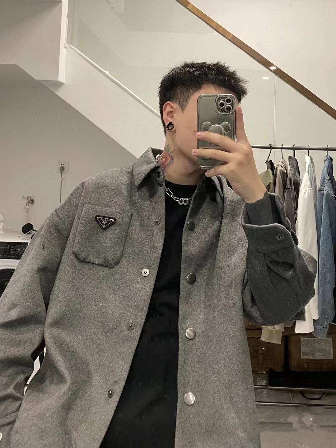  [PRADA] 프라다 캐시미어 카반 자켓 P676O_1Y5Z_F0031_S_212