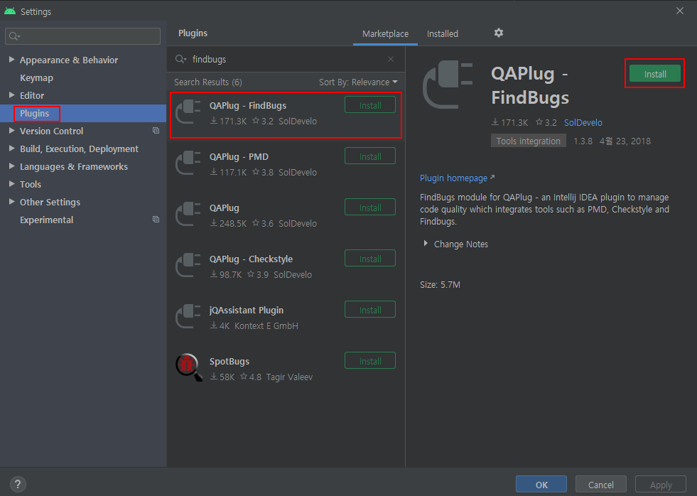 findbugs android studio plugin