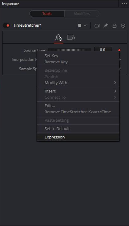 expression 설정 방법